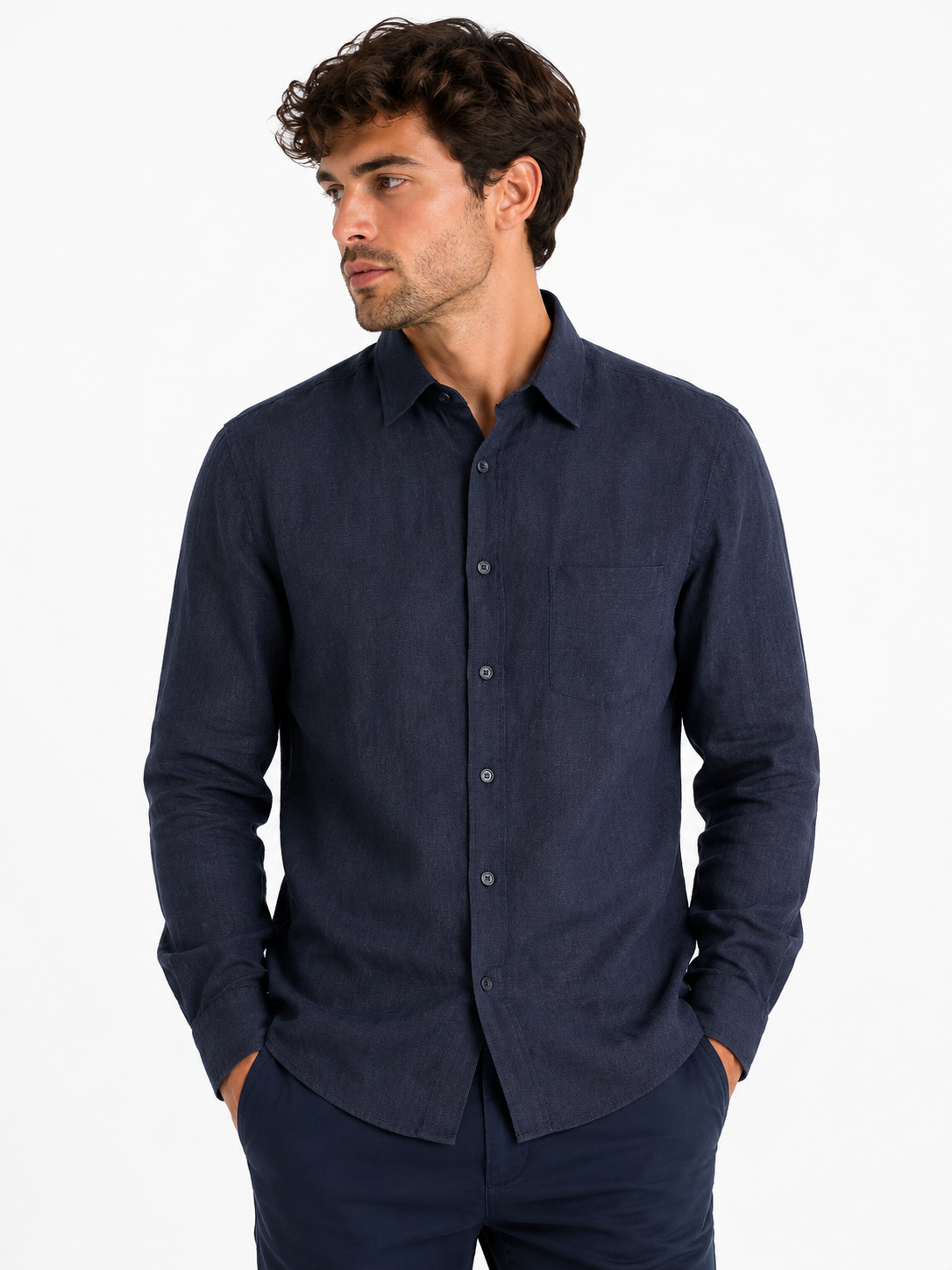 Chemise en lin mélangé homme
