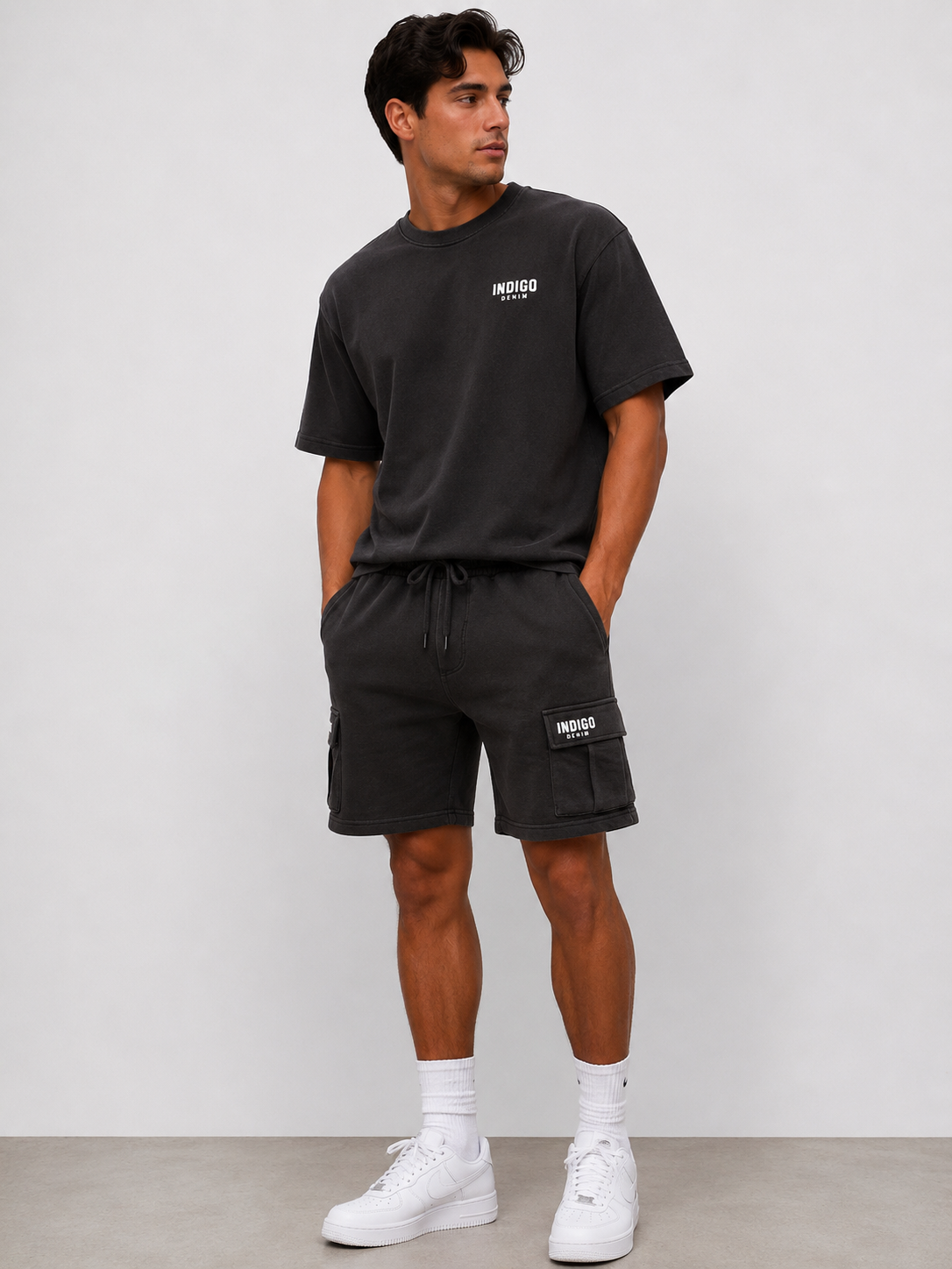 Ensemble T-shirt & Short Cargo Indigo Denim