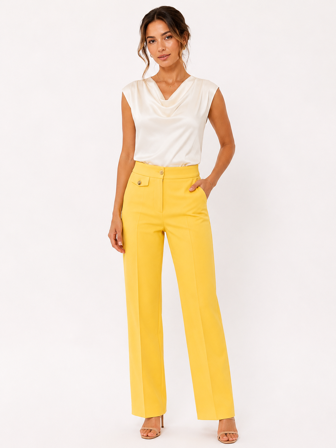Pantalon femme élégant coupe droite