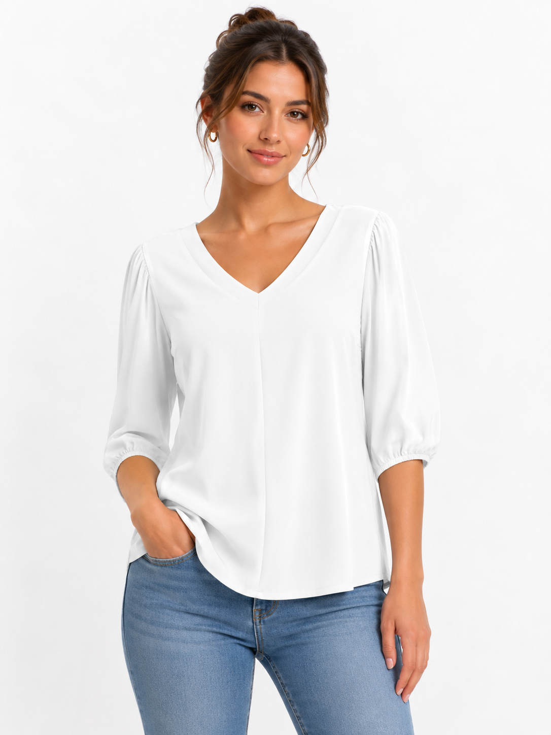 Blouse fluide col V