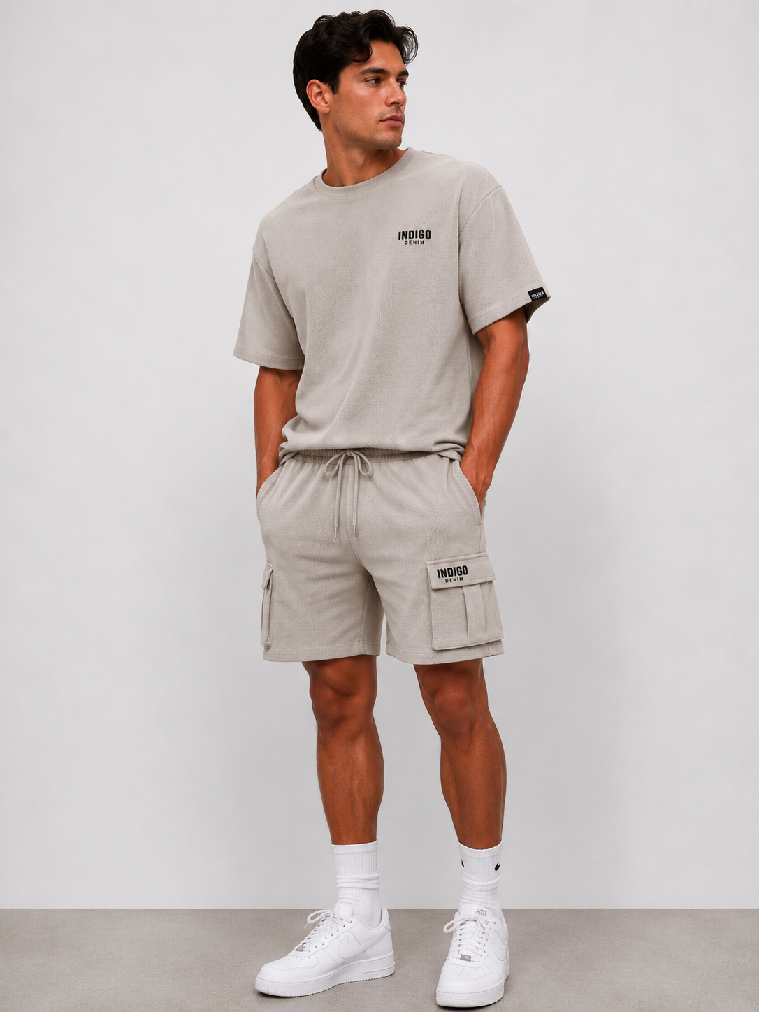 Ensemble T-shirt & Short Cargo Indigo Denim