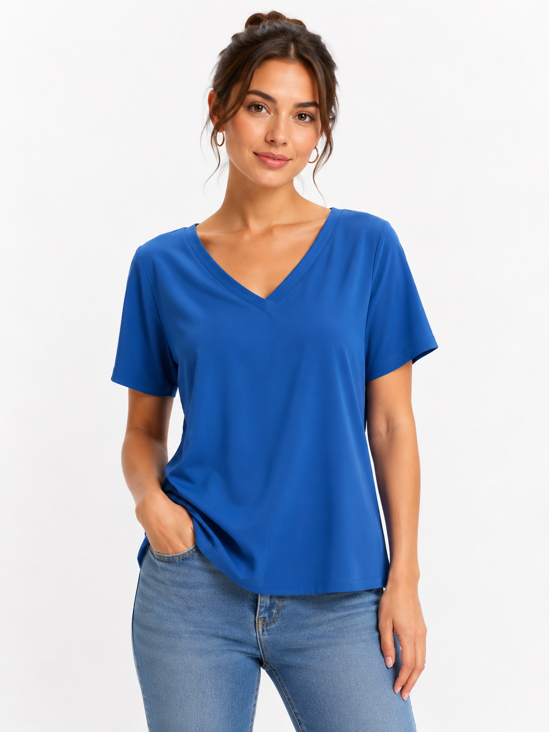 T-shirt fluide col V
