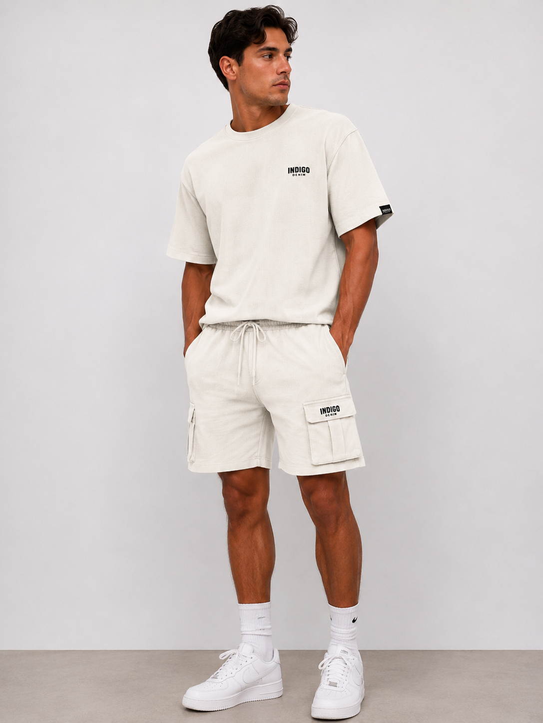 Ensemble T-shirt & Short Cargo Indigo Denim