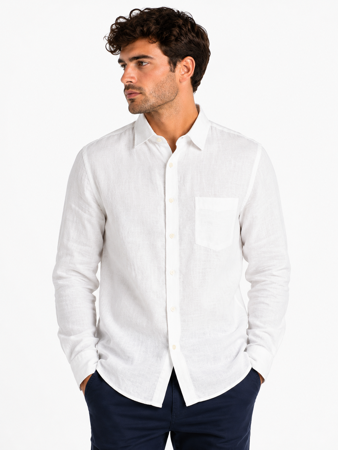 Chemise en lin mélangé homme