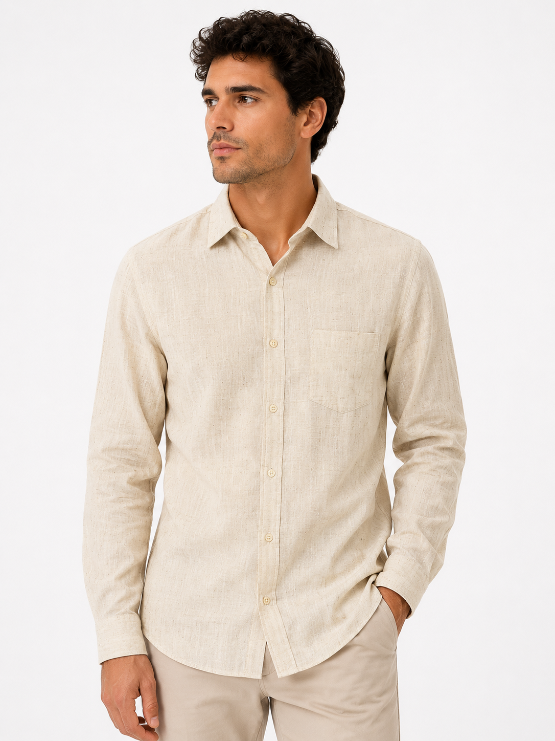 Chemise en lin mélangé homme