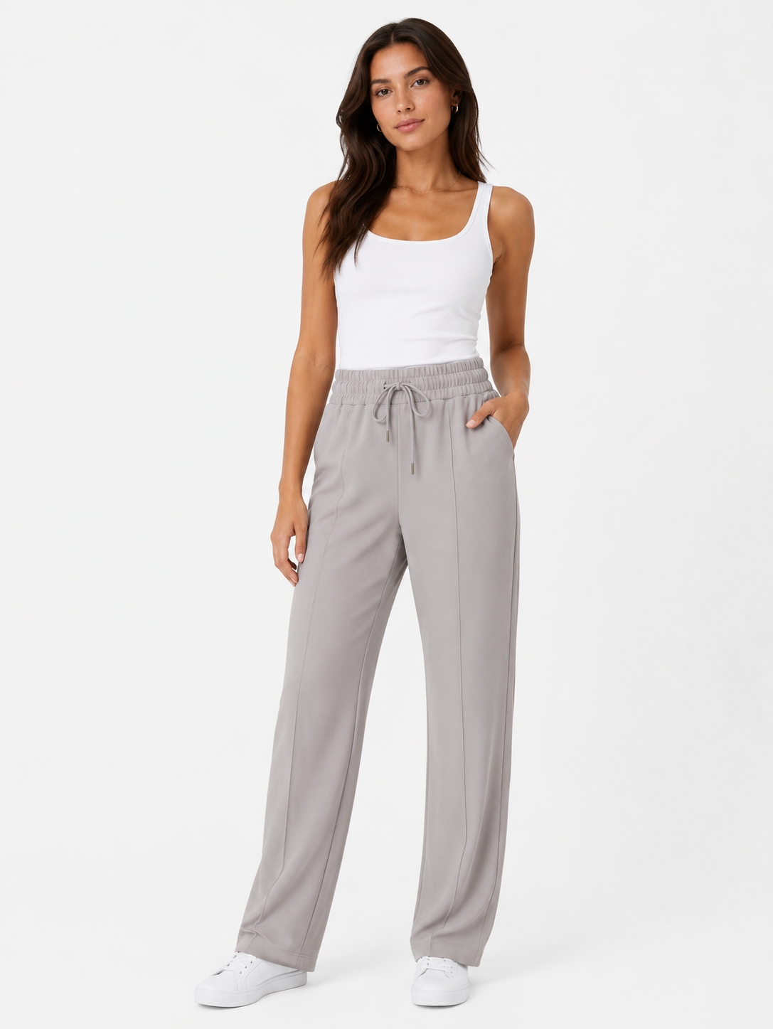 Pantalon large à cordon confortable