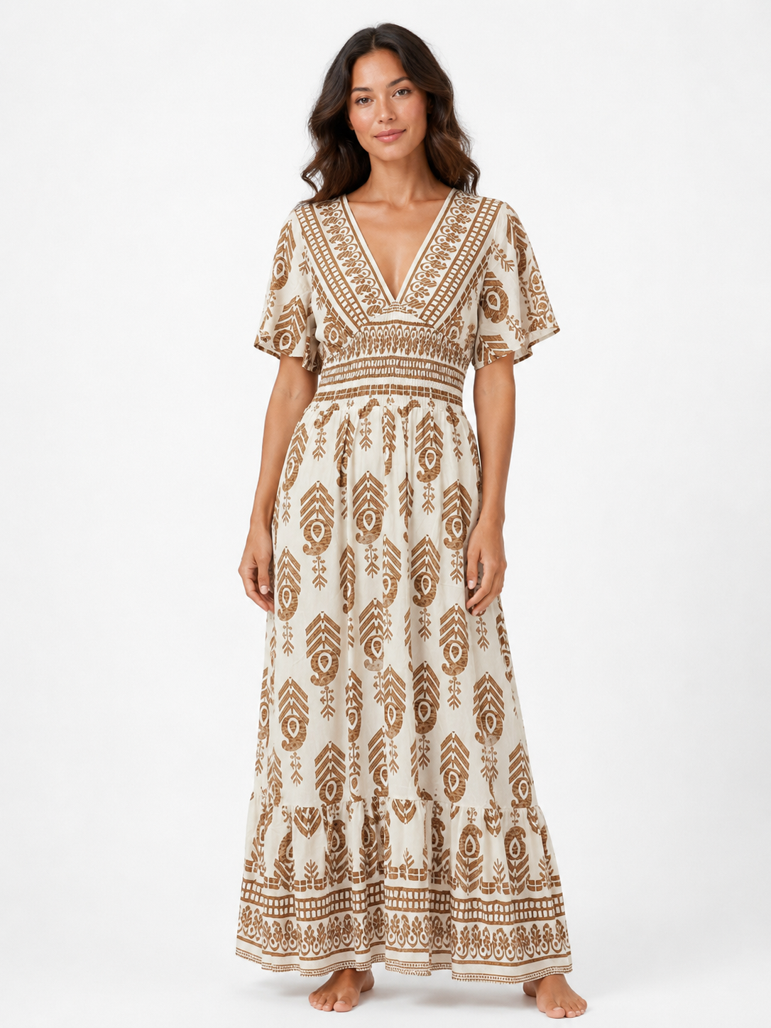 Robe longue imprimée bohème