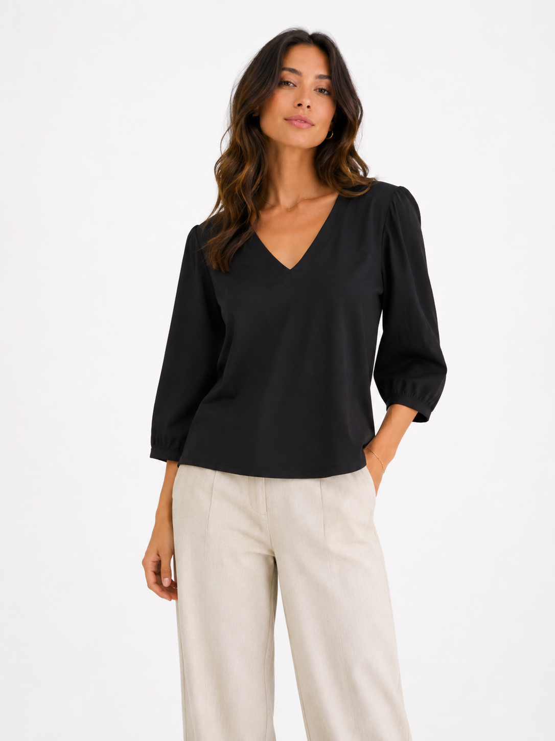 Blouse fluide col V