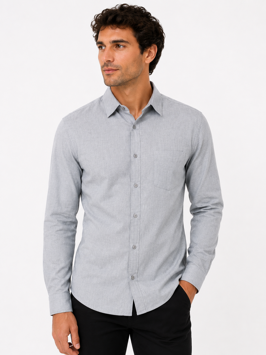Chemise en lin mélangé homme