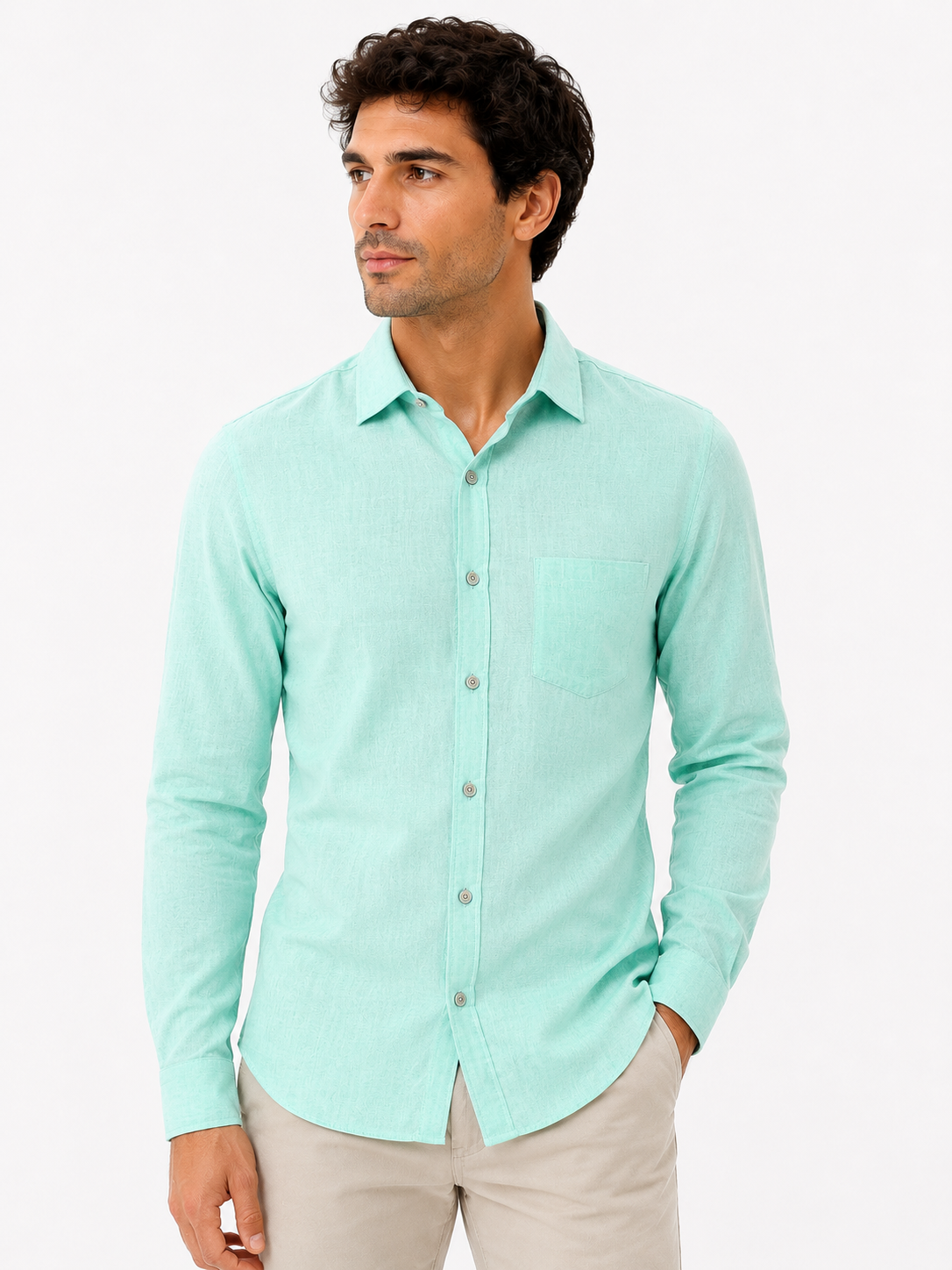 Chemise en lin mélangé homme