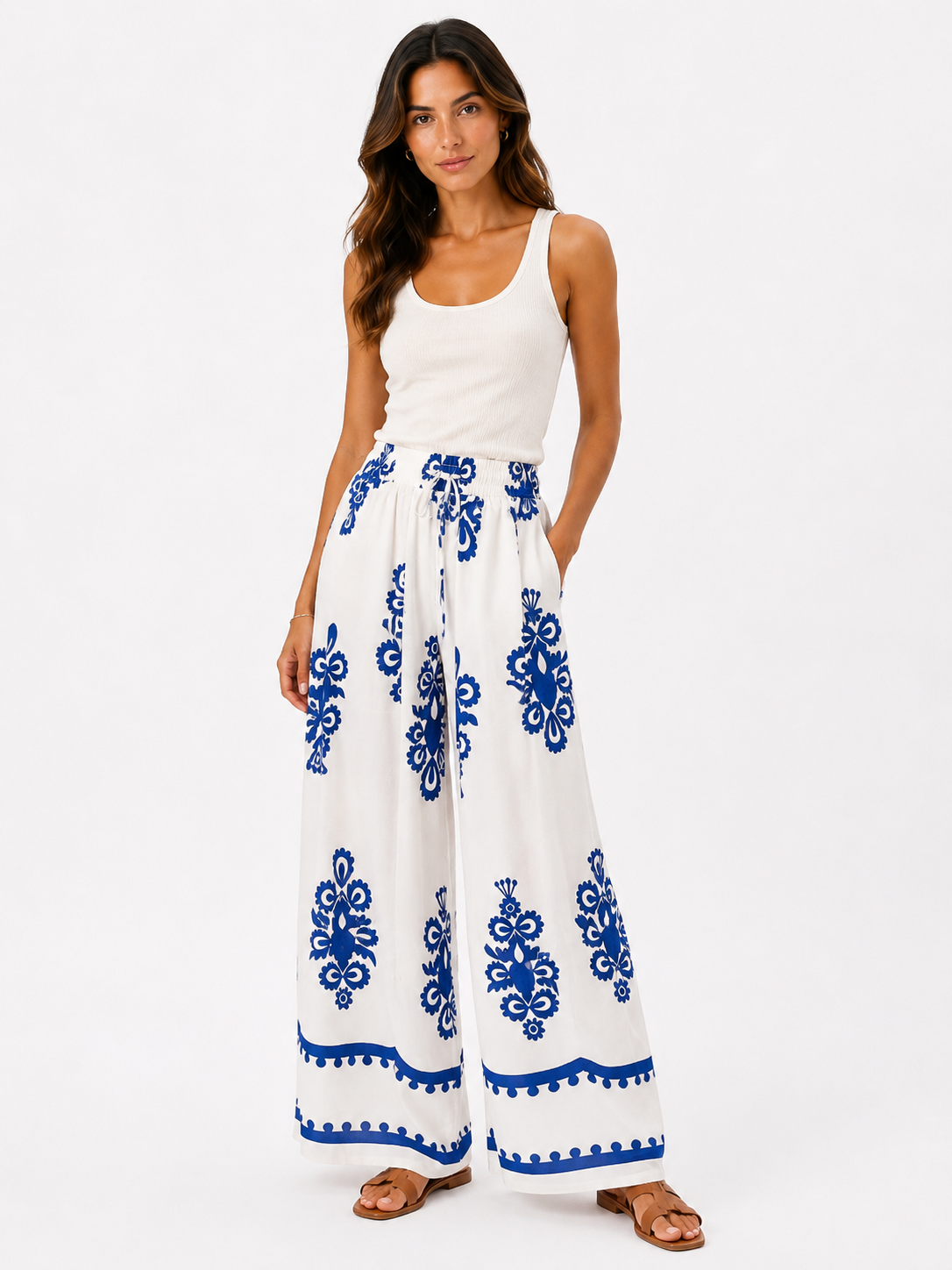 Pantalon large imprimé Miss Angelia