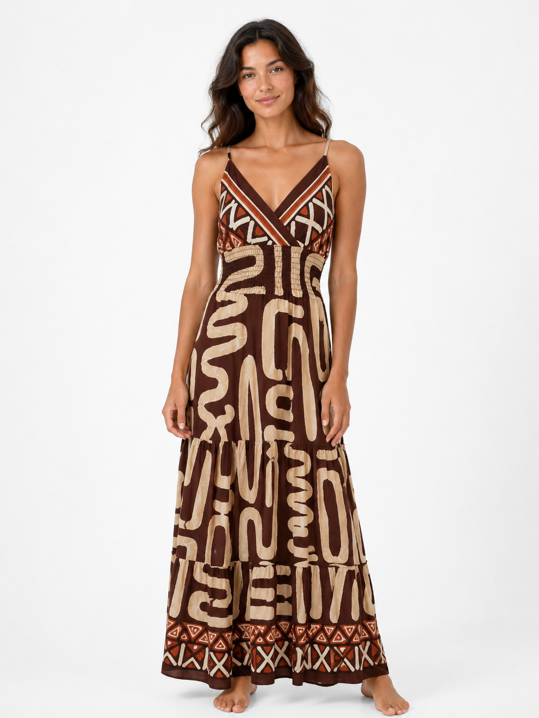 Robe longue imprimée bohème