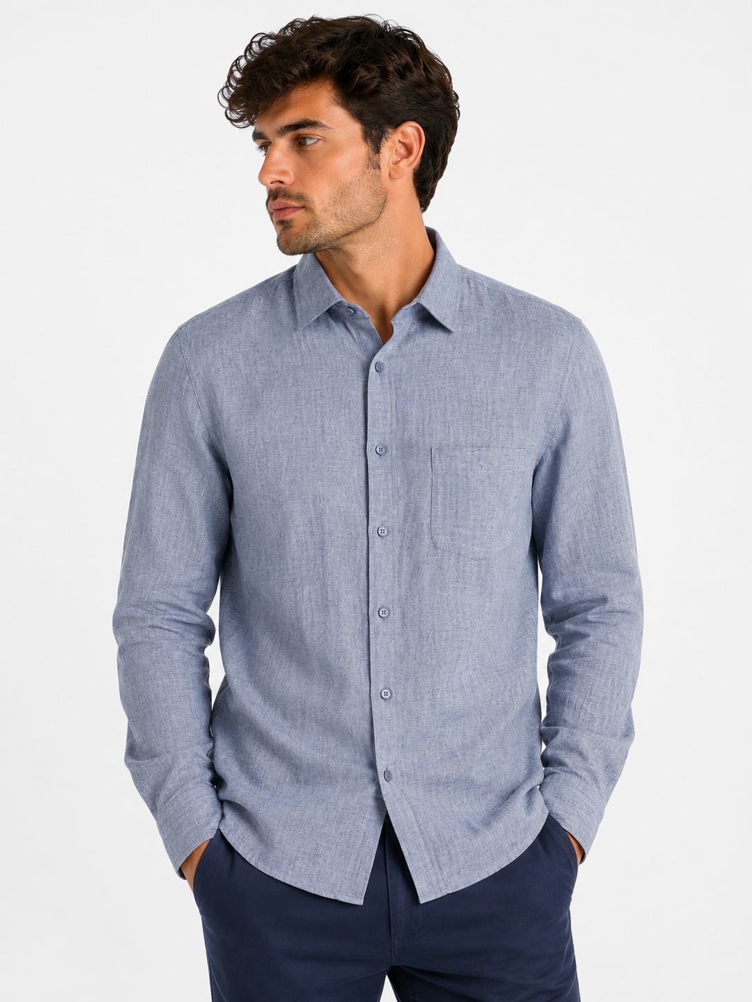 Chemise en lin mélangé homme