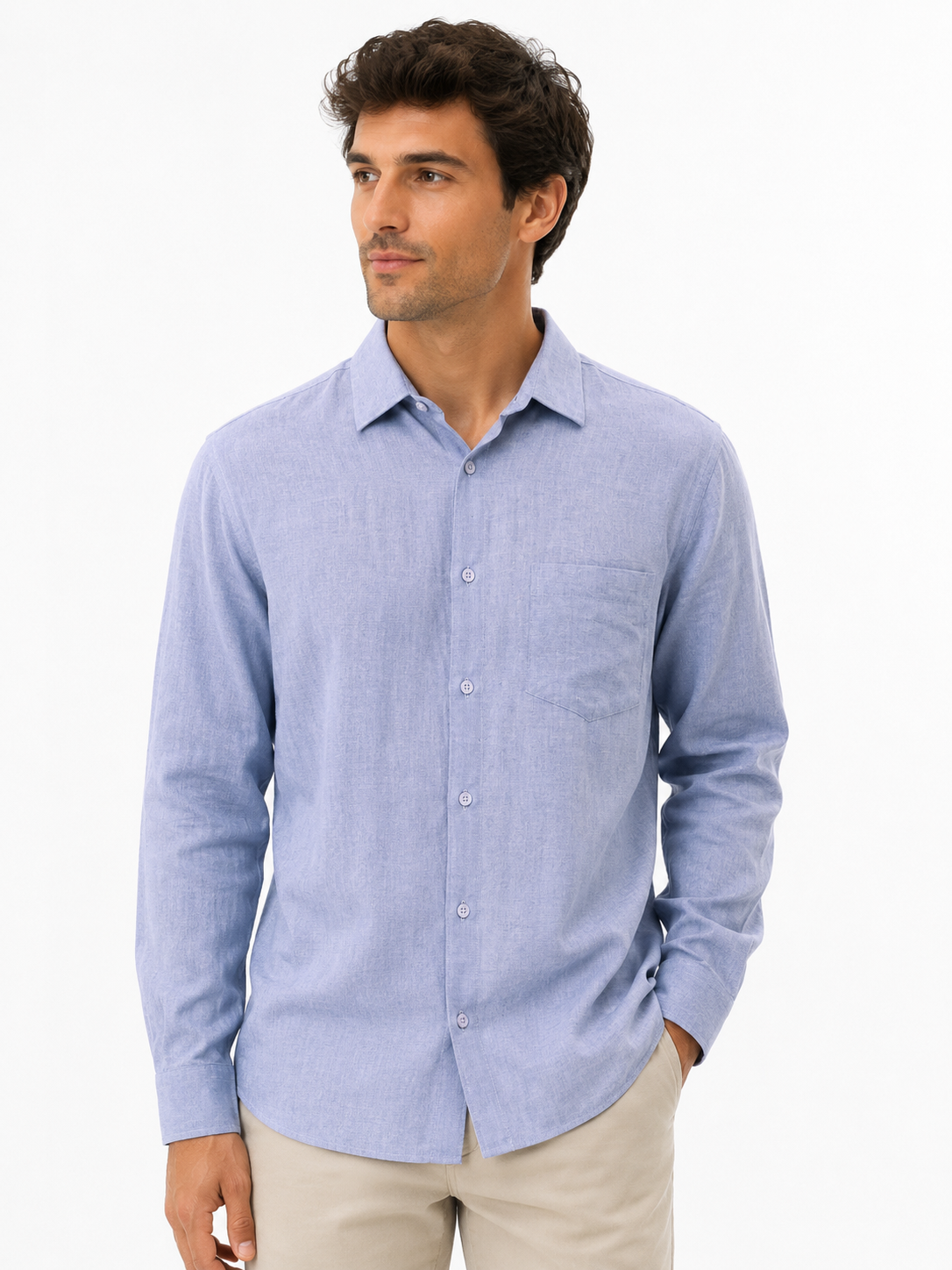 Chemise en lin mélangé homme