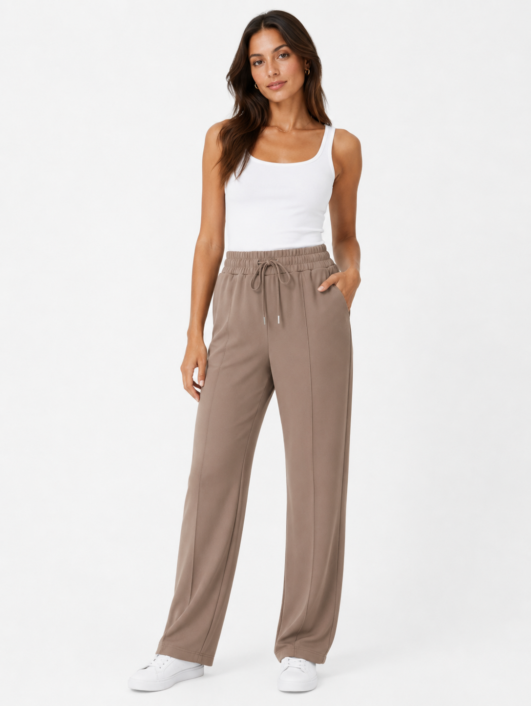 Pantalon large à cordon confortable