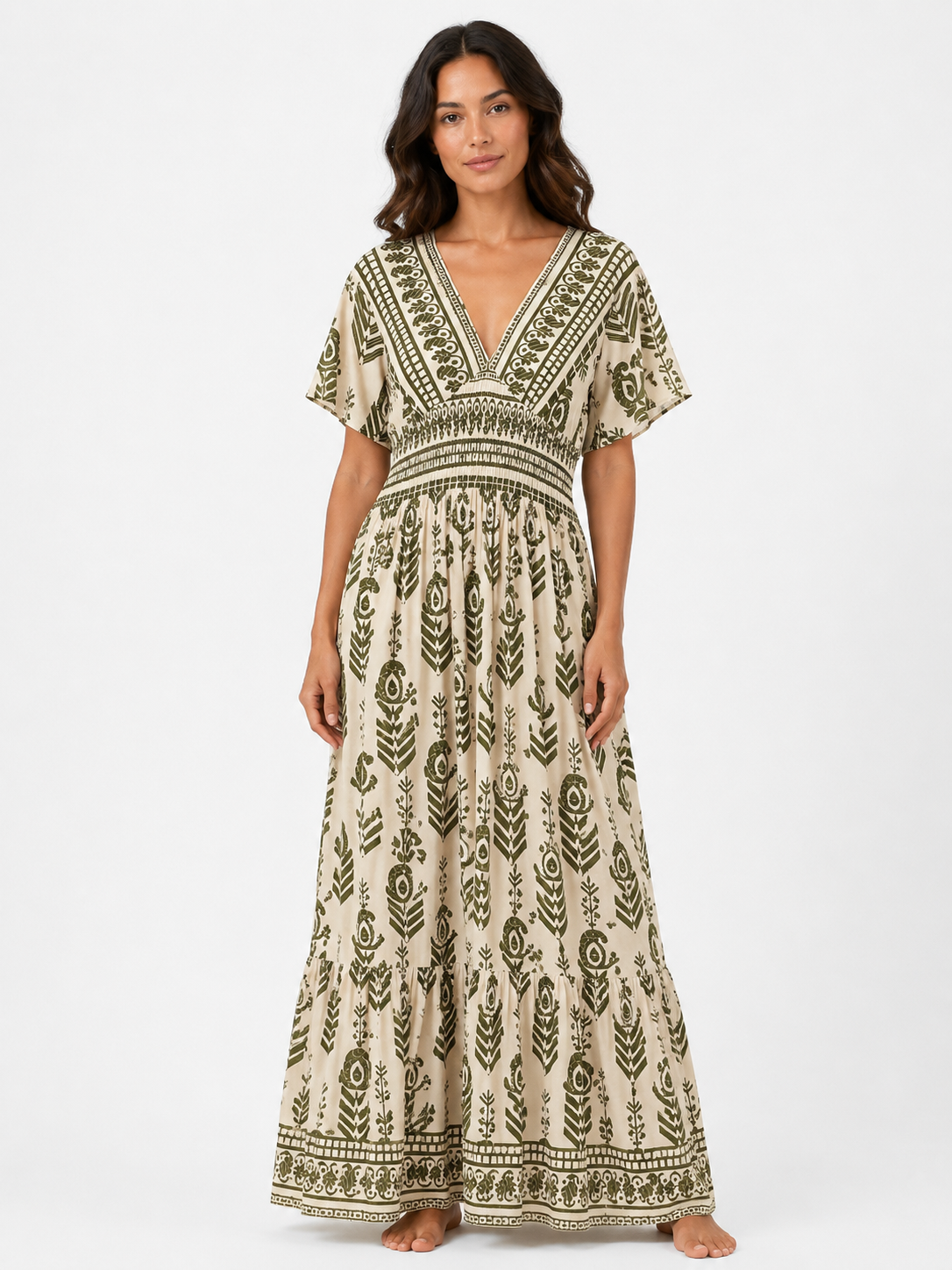 Robe longue imprimée bohème