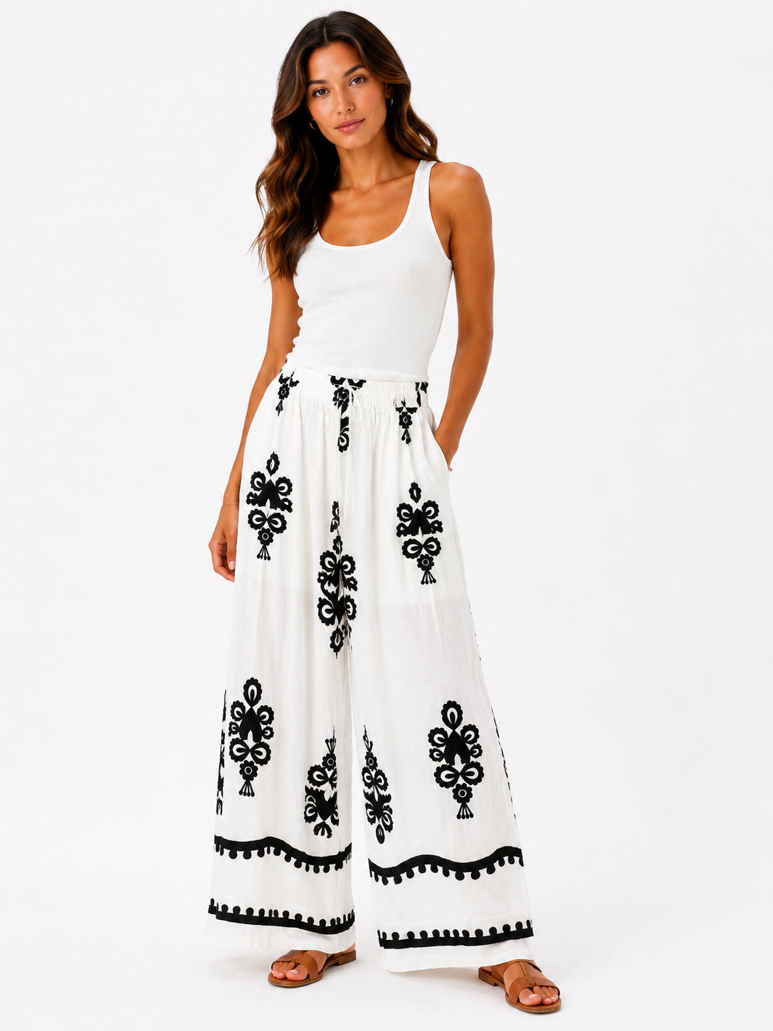 Pantalon large imprimé Miss Angelia