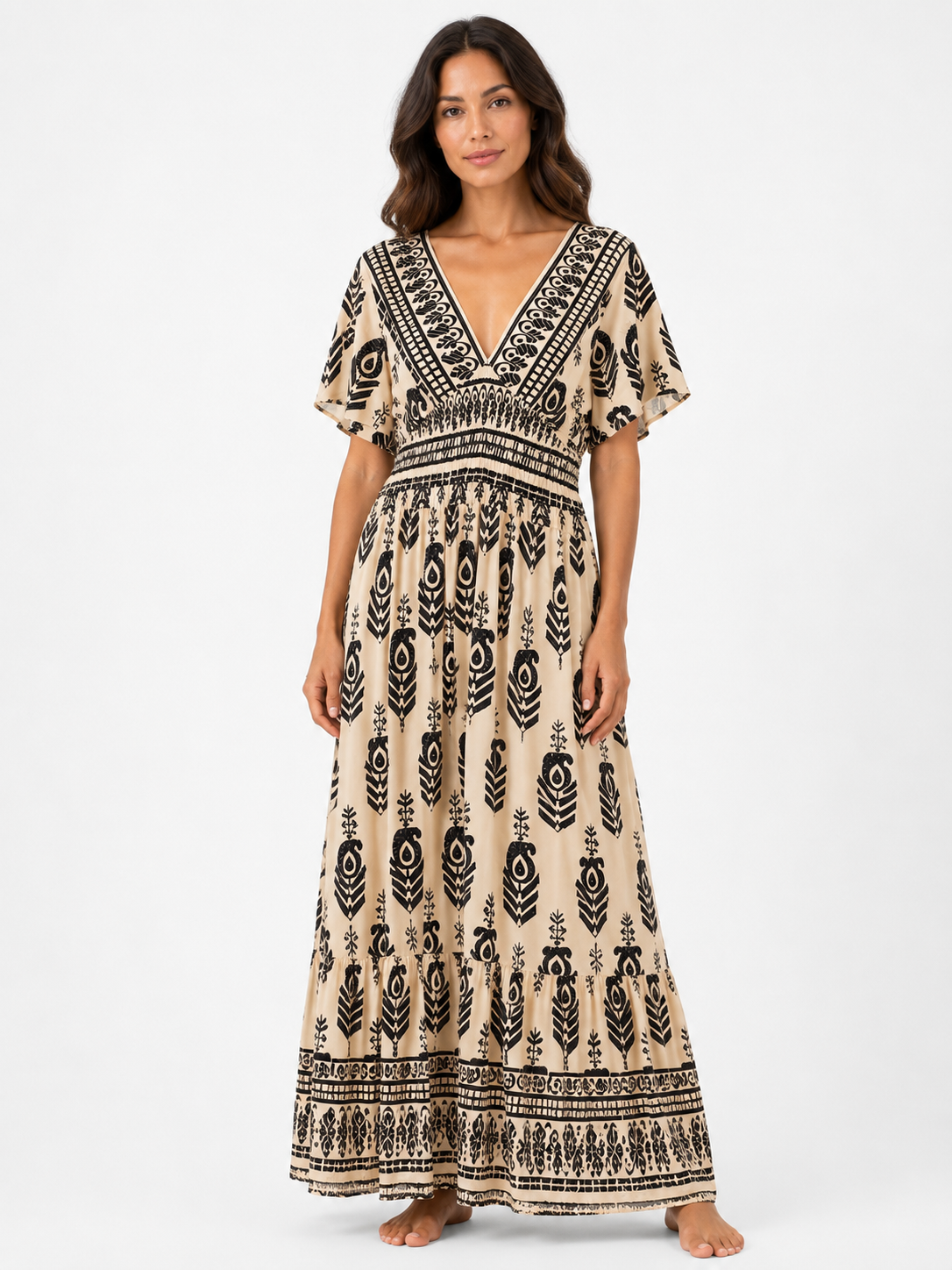 Robe longue imprimée bohème