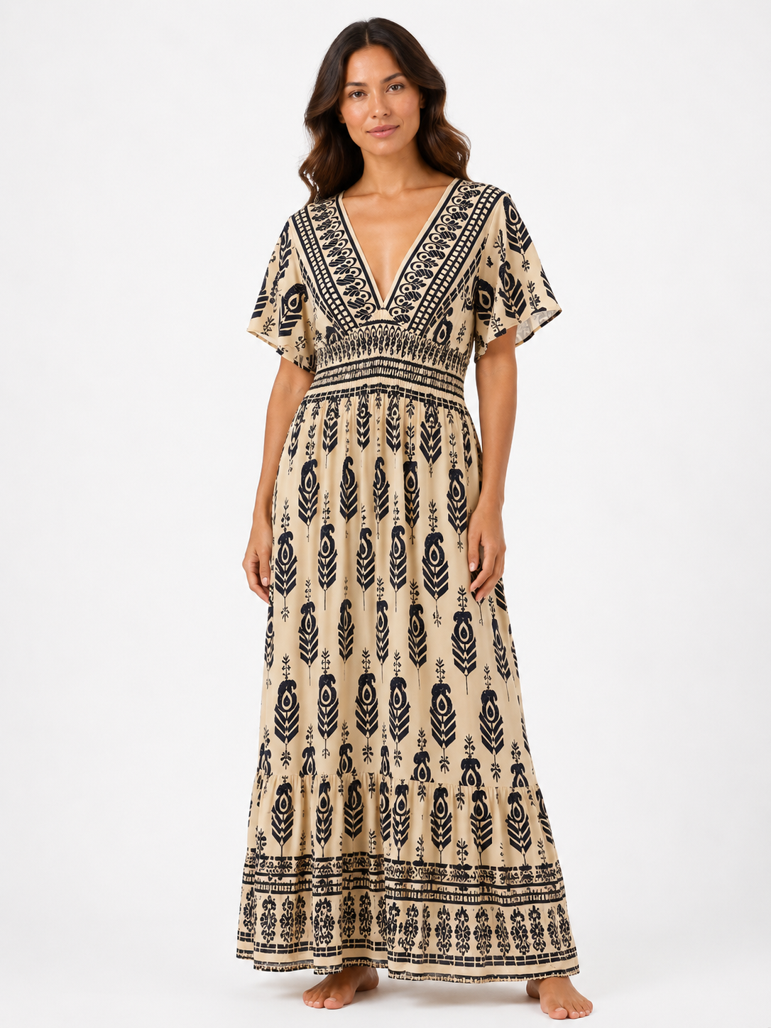 Robe longue imprimée bohème