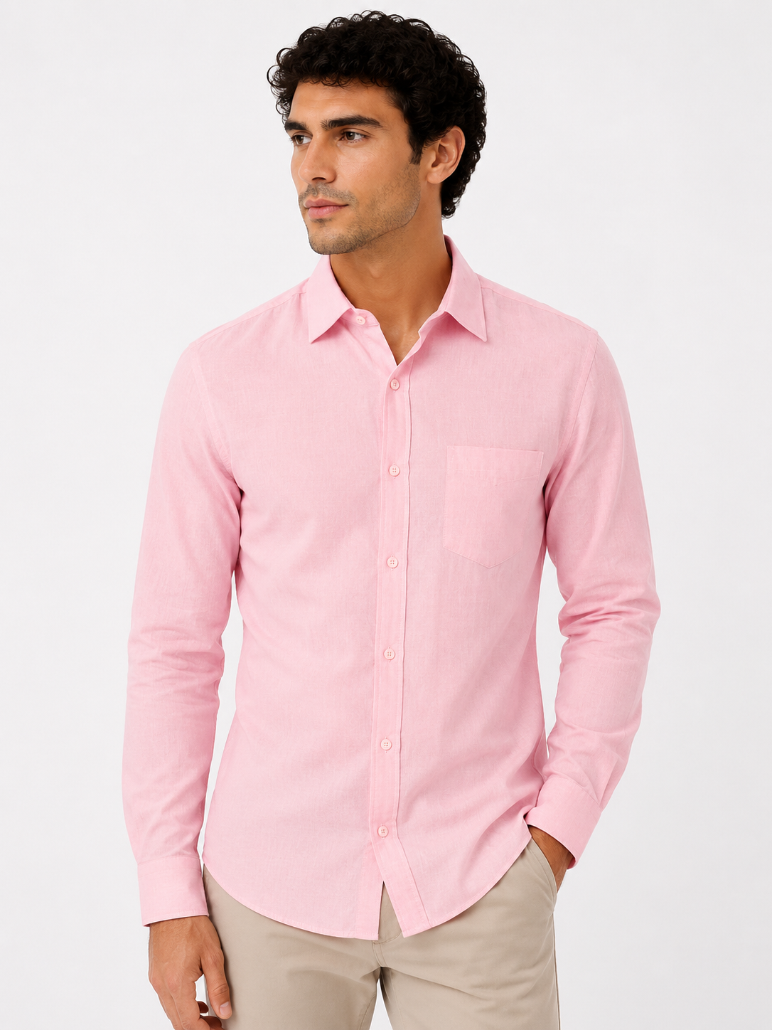 Chemise en lin mélangé homme