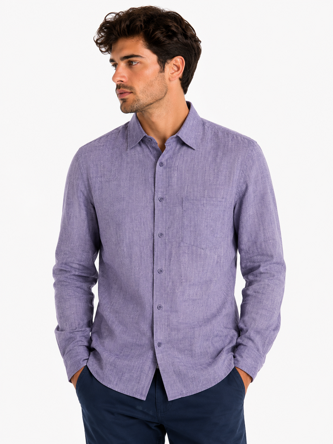 Chemise en lin mélangé homme
