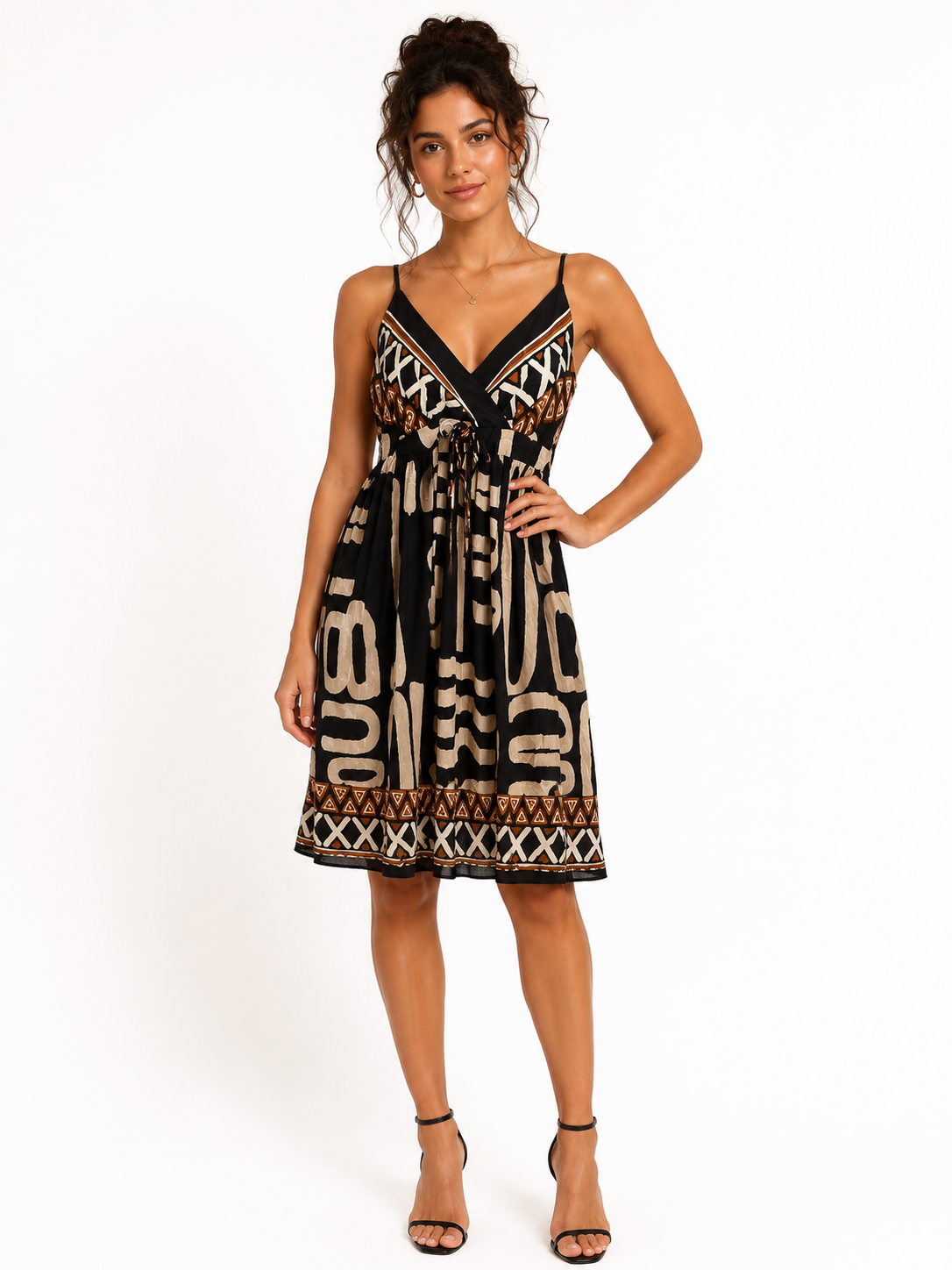 Robe courte imprimée bohème