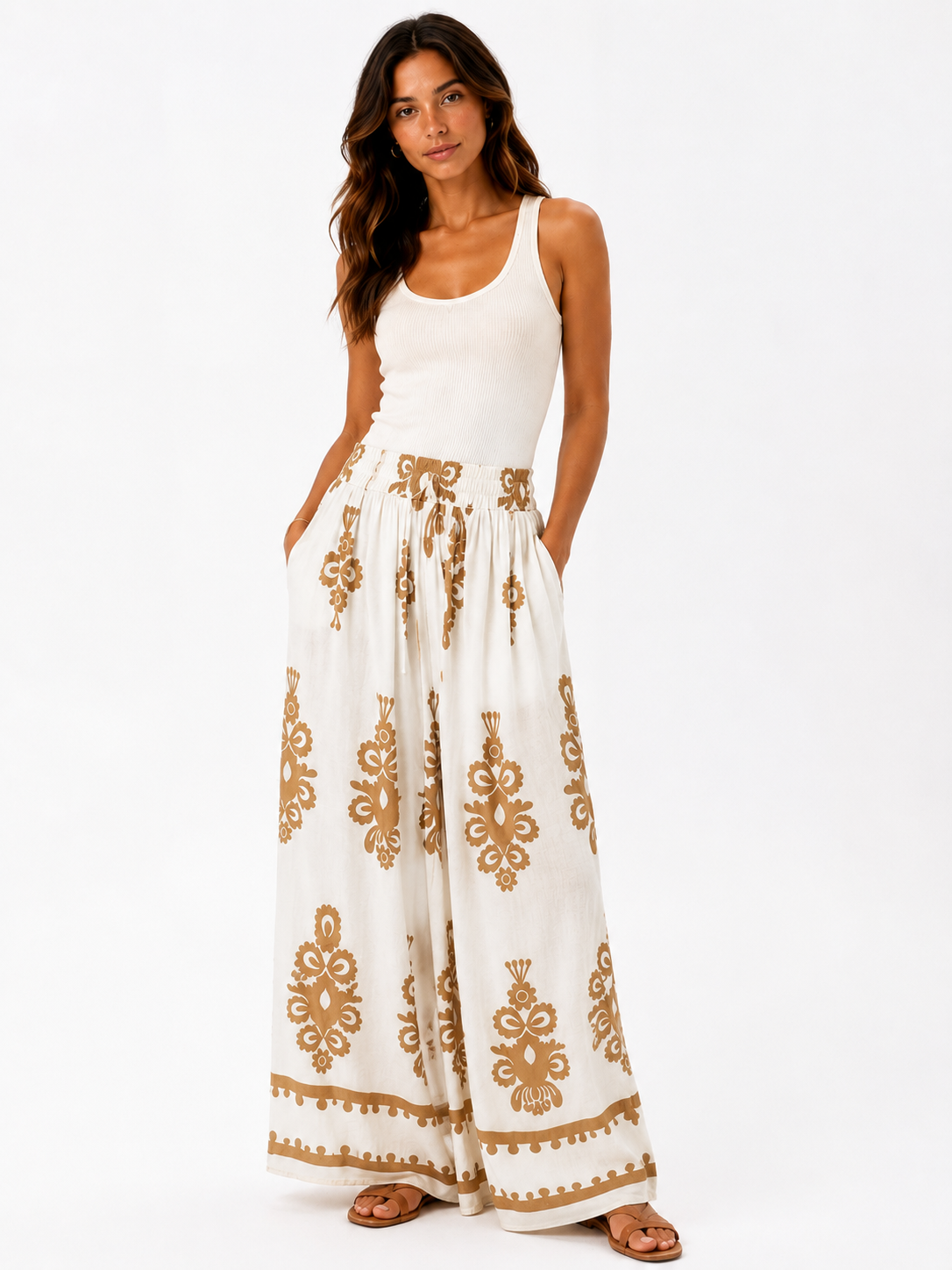 Pantalon large imprimé Miss Angelia